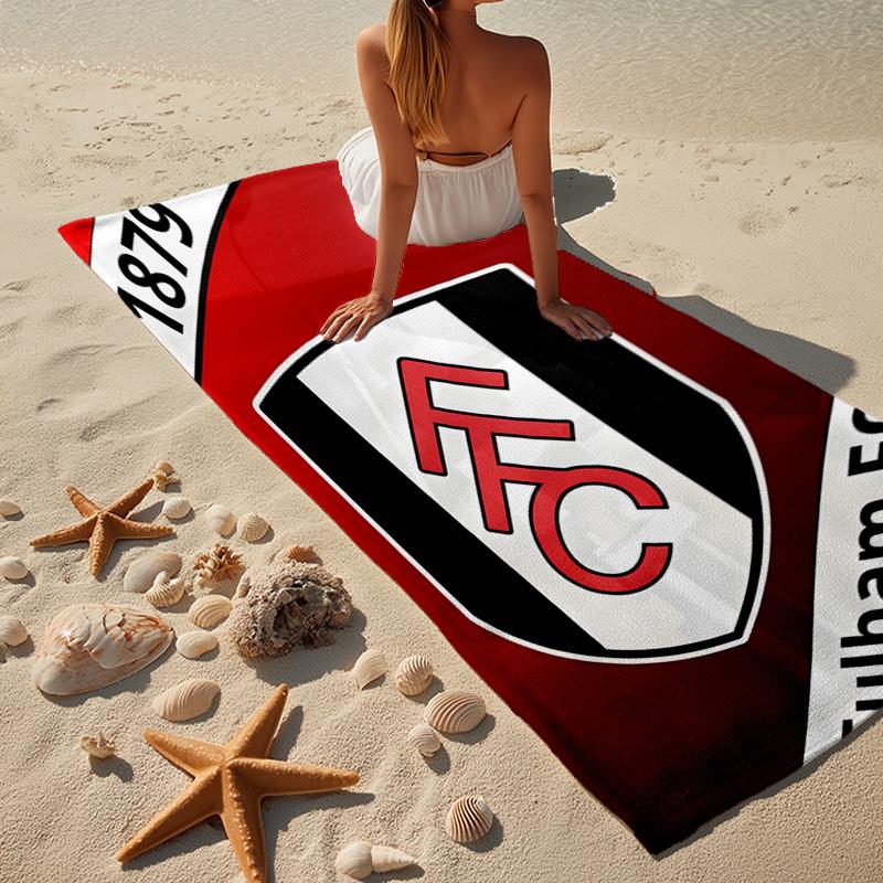 1 Stück Fulham Wappen Design Strandtuch - Weich, Saugfähige Mikrofaser, Leicht, Ideal für den Strand, Partys, Reisen, Camping Fan Geschenke
