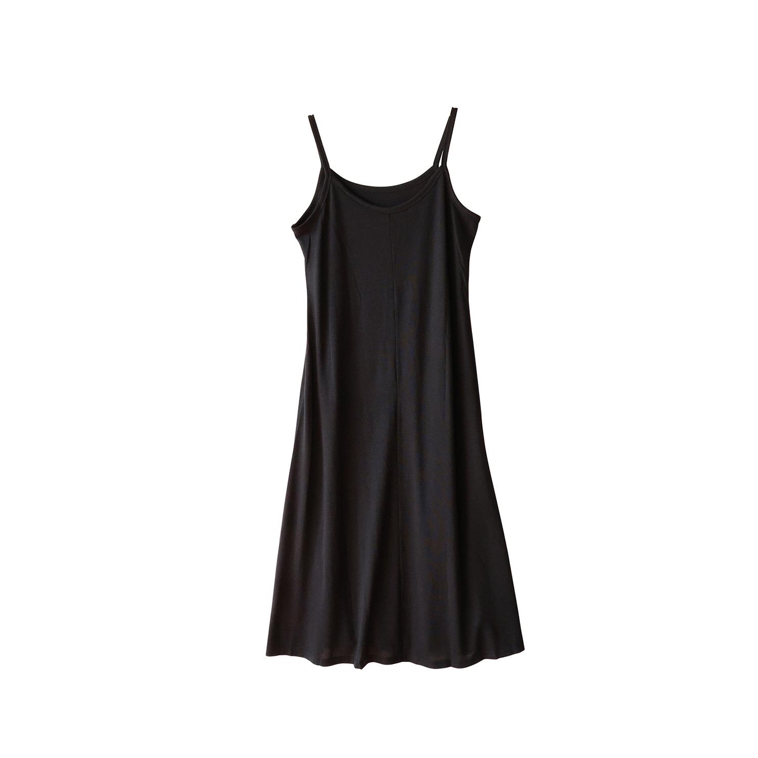 

Plus Size Women s Korean Style Black Long Camisole Dress - Summer 2026 4XL (90-100 kg) чёрный