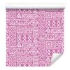 Polynesian Geometric Pattern Wallpaper Powder Pink and Purple 50x1000