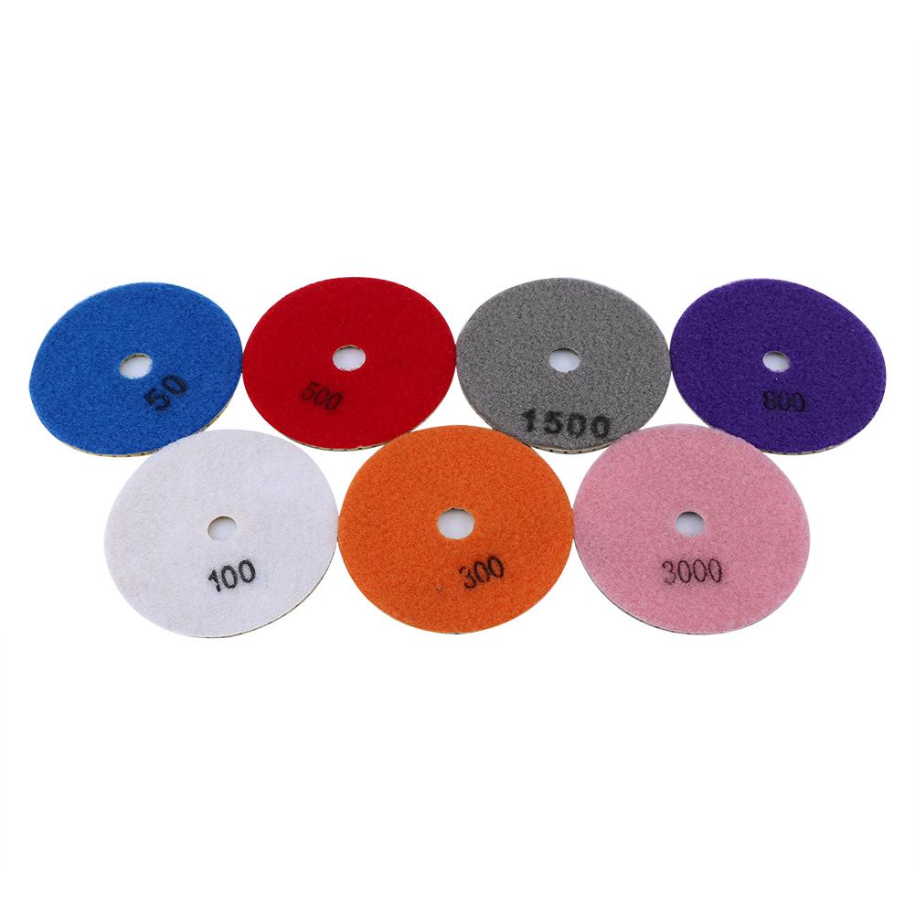 7pcs 100mm Wet Diamond Polishing Pads Disc  for Granite Marble Concret 4inch