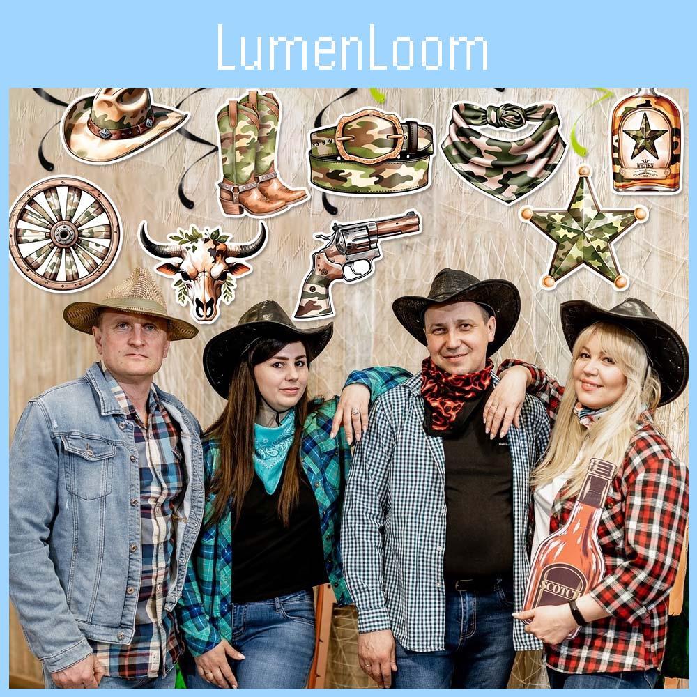 Western Party Cowboy Decorations Paper Spiral Hangings For Birthday Celebrations