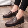 Men Oxfords Luxury Brand Penny Loafers Men Casual Shoes Leather Dress Shoes Big Size Brogue Carving Driving Party Shoes for Men