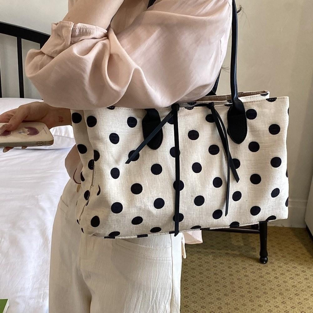 Large Capacity Multi-compartment Tote Bag Lightweight Canvas Handbag Shopping