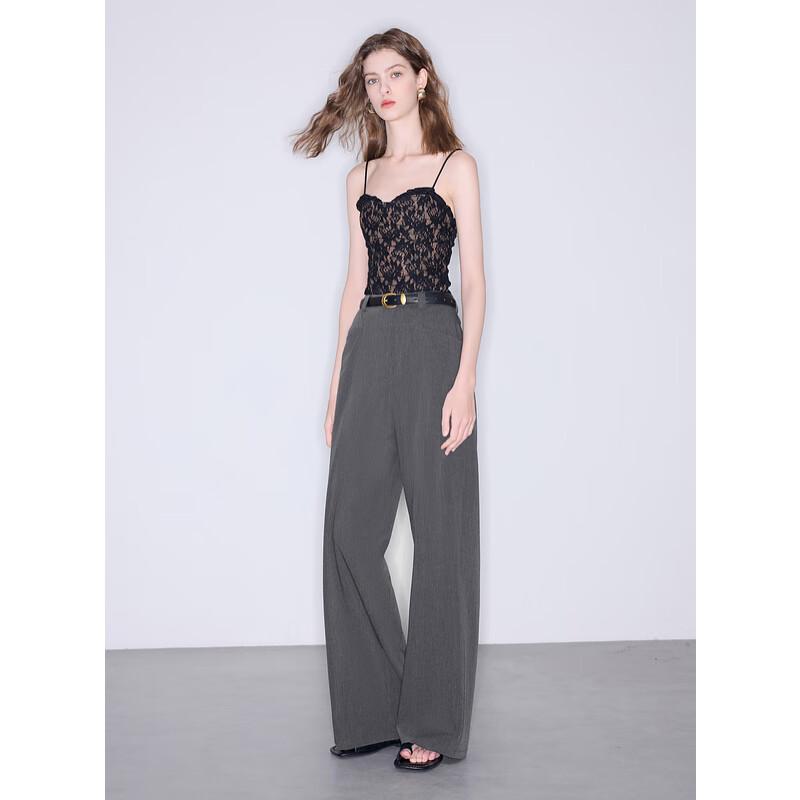 SanCai Damen Sommer Slim Straight-Leg Hose