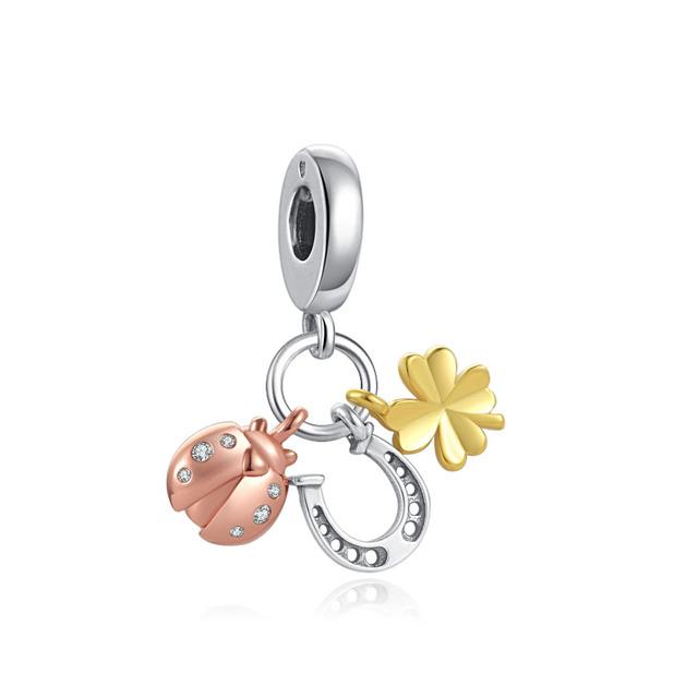 

Новий срібний 925 проби Infinity Hearts & Stars Flower Pendant DIY fine beass Charms Fit Original Charm Bracelet Women