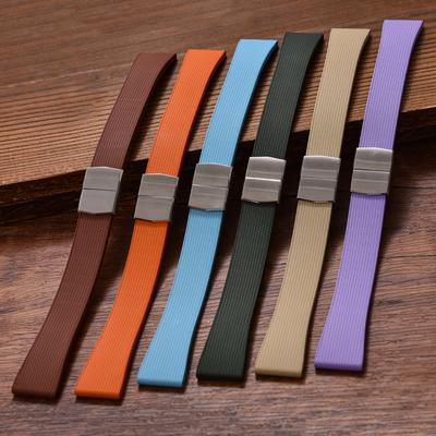 New Design Stripess FKM Rubber CTS Watch Strap 20mm Fluororubber Quick Release Original Buckle Watch Band For D-elug Cut To Size