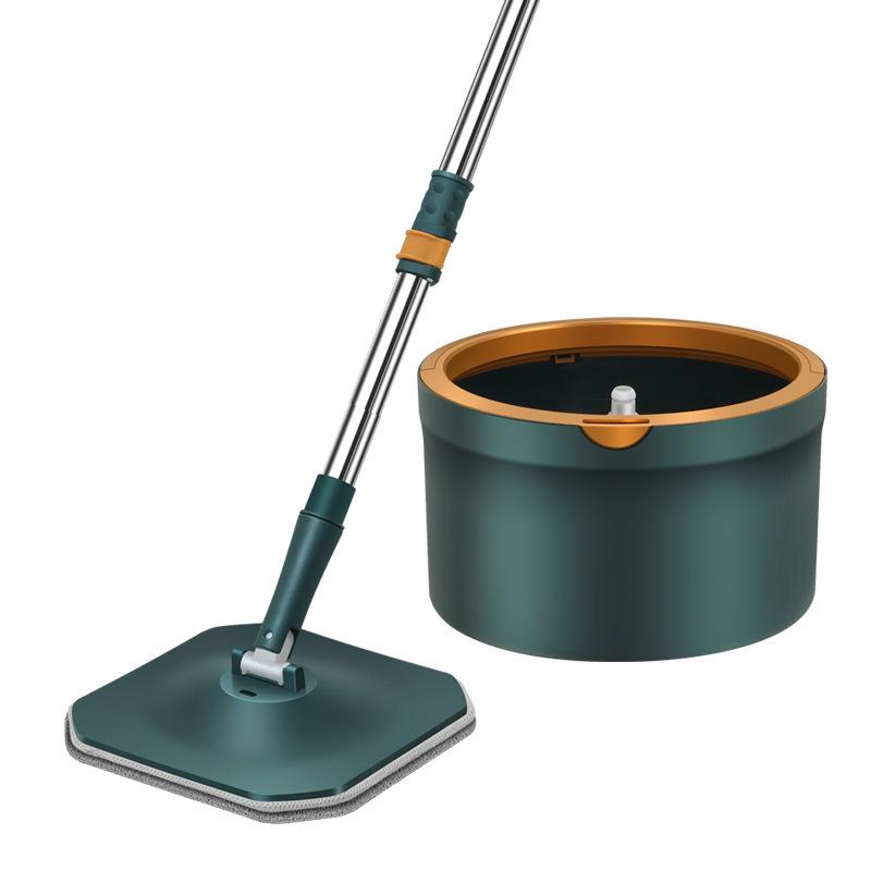 

Lazy Spin Hands-Free Mop: Dual-Use Clean & Dirty Water Separation Mop Set for Wet/Dry Cleaning Green (2 cloths)