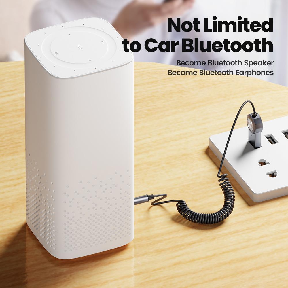 Bluetooth 5.4 Car Audio Receiver, Wireless Music Adapter with 3.5mm AUX Cable for Car Stereo & Wired Speaker
