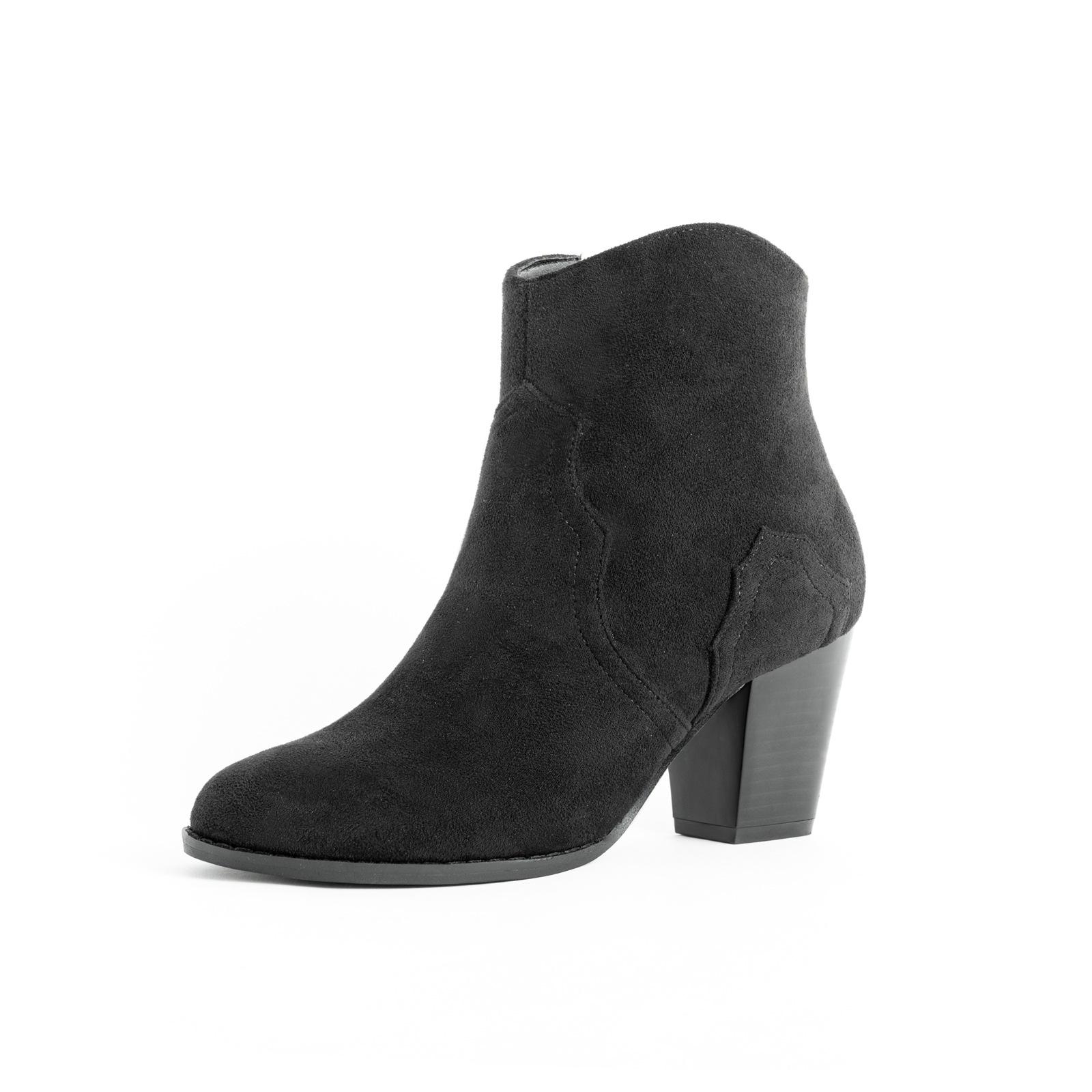 Women s High-Heel Pointed Toe Suede Short Boots - Comfortable, Closed Toe, Ideal for Autumn/Winter US7