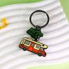 Pingente de Chaveiro Liga de Zinco Processo de Gotejamento de Óleo Estilização Tema Camping Porta-Chaves Portátil Design Versátil Chaveiro com Tema Natureza
