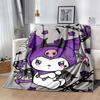 1pc Kuromi Printing Lightweight Flannel Blanket, Comfortable and Warm Blanket, for Camping Sofa Bed and Couch Office, in All Seasons