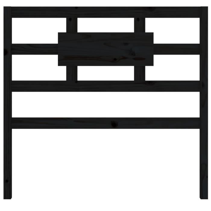 VidaXL Headboard Black 95.5x4x100 Cm Solid Pine Wood 818024