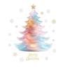 Christmas Colorful Tree Window Cling Removable Waterproof PVC Winter Merry Christmas Static Glass Sticker Holiday Party Decoration Decal