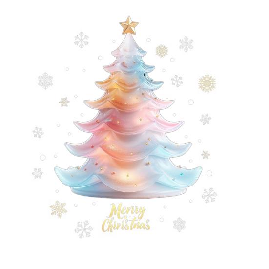 Christmas Colorful Tree Window Cling Removable Waterproof PVC Winter Merry Christmas Static Glass Sticker Holiday Party Decoration Decal