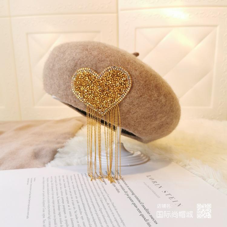 Herbst- und Winterliebe Fransenmütze Thermomütze Kinder Retro Wollmalermütze Vielseitige Baskenmütze