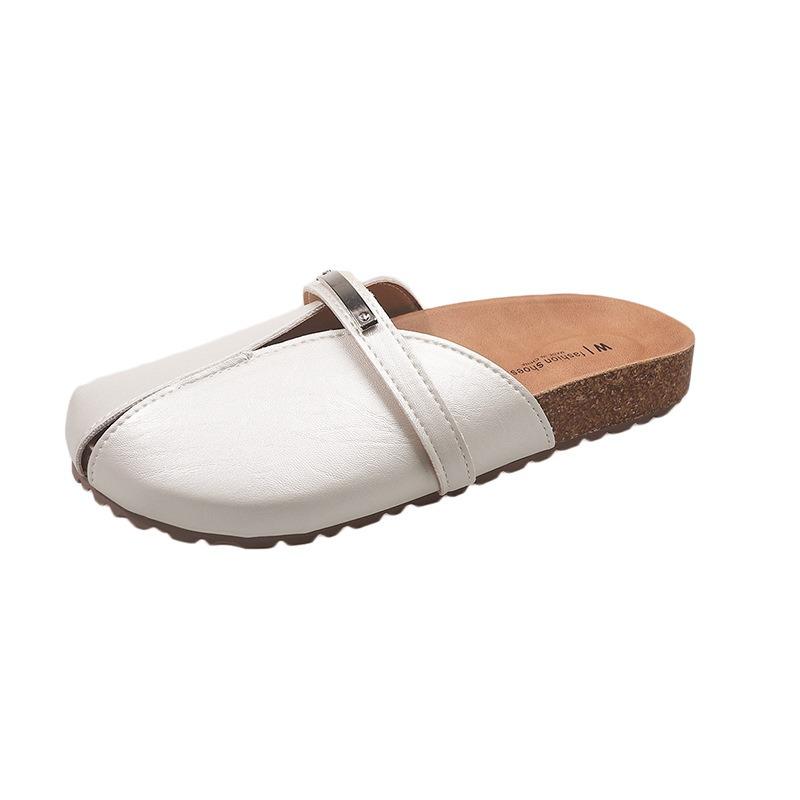 thick-soled bag head half slippers women wear new beach shoes in summer versatile lazy casual sandals shoes
