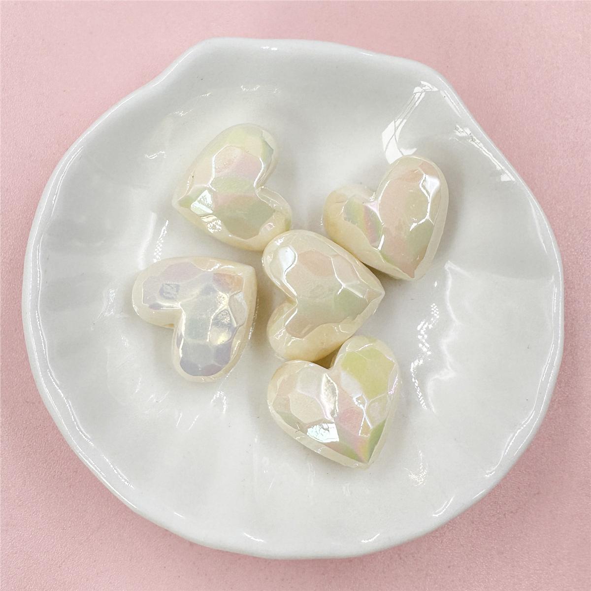 

Акриловые украшения 19*16,5 мм Материалы Аксессуар Сердце Свободные бусины огранки «Любовь» Бусины Макарон 5 шт. Цепочка для мобильного телефона Персик DIY Браслет Бусины белый