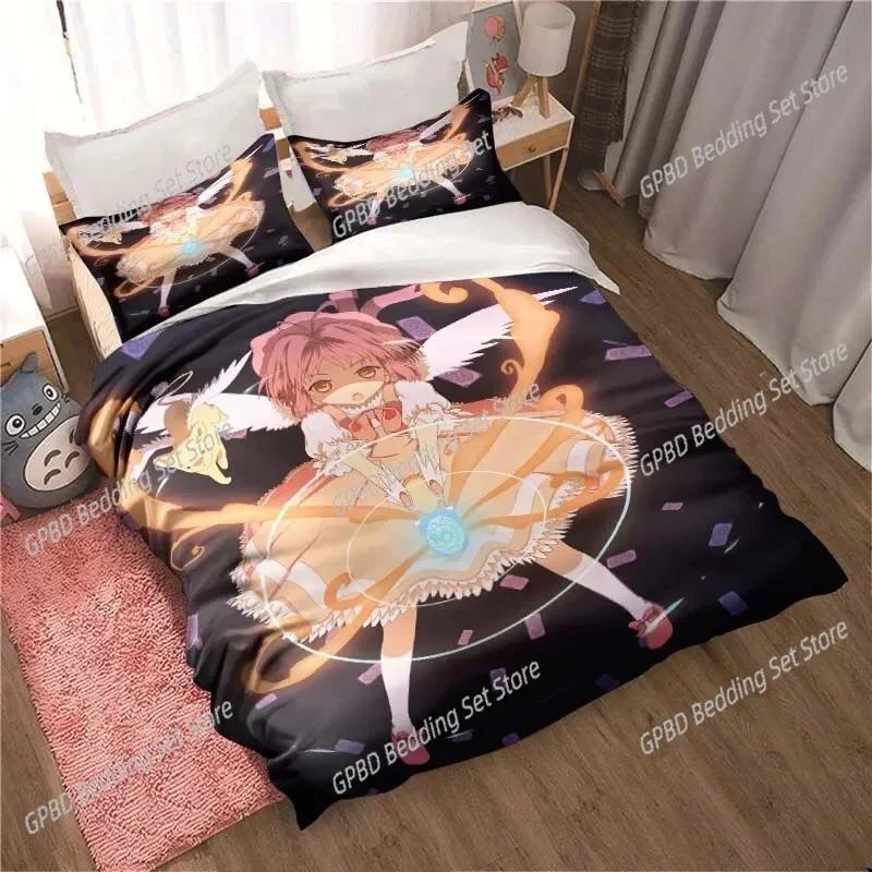 Comforter Anime Cardcaptor Sakura Bedding Set 3D Printed Suitable For Bedroom Kids Home Textile