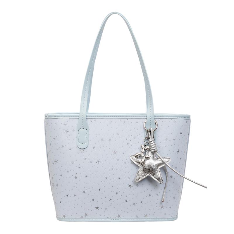 Fashion Cute Sparkle Star Print Tote Bags for Women with Star Charm Trendy Crossbody Purse Work Shopping Casual Shoulder Handbag