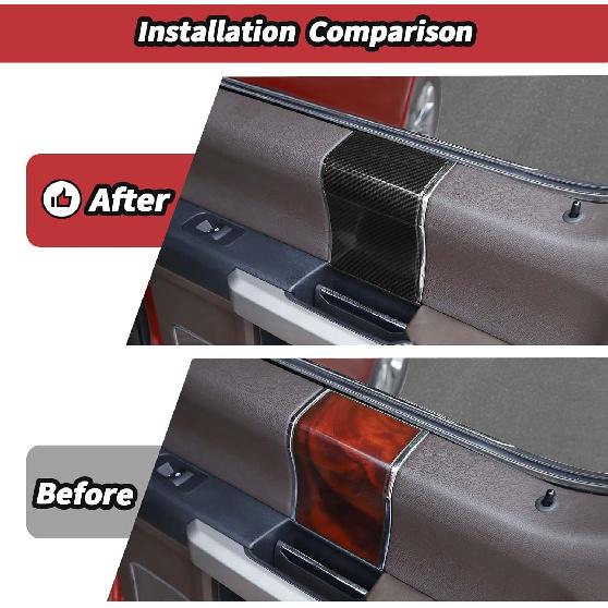 

4PCS Carbon Fiber Interior Door Handle Side Panel Trim Cover Interior Accessories for Ford F150 2015-2020