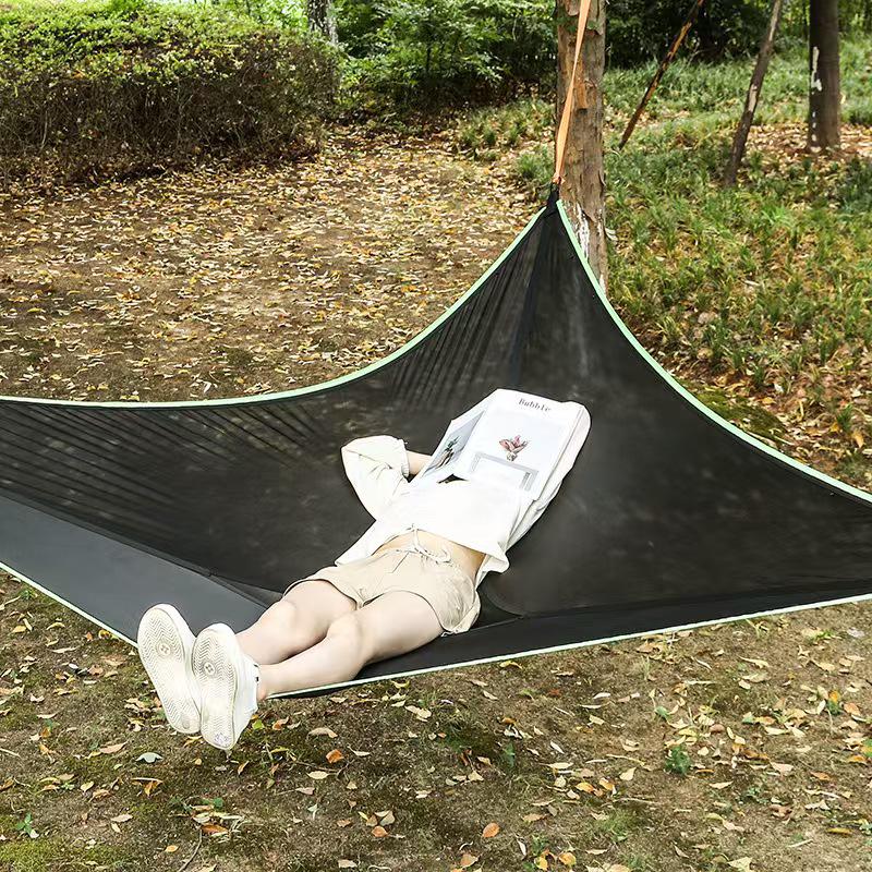 Portable Outdoor Thickened Anti-tip Double Hammock for Camping, Picnic, Courtyard, Balcony, and Home Use Swing