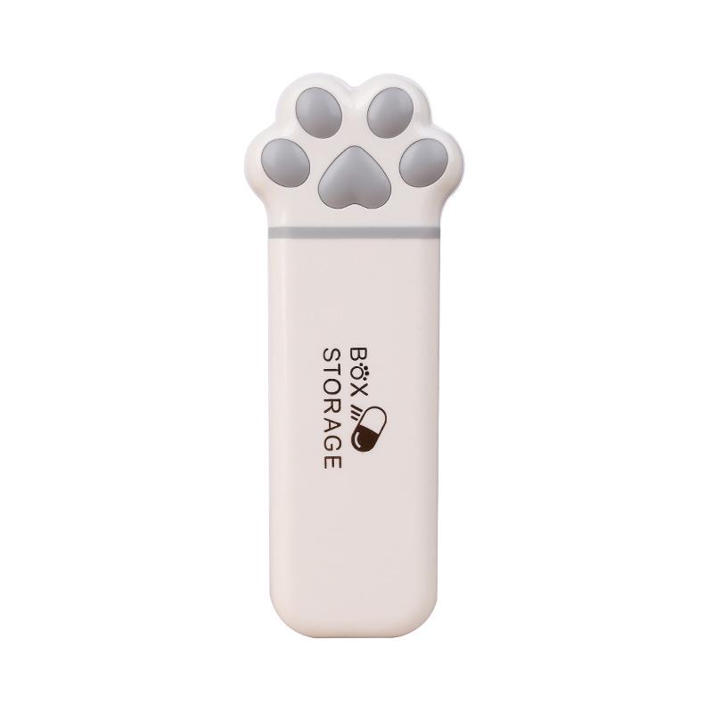 Portable Cat Paw Pill Box with Three Compartments, Refillable, Multi-Color, for Early, Mid, and Evening Use