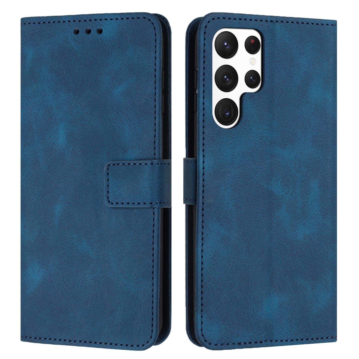 

For Samsung Galaxy S26 Ultra Case Solid Color Leather Wallet Protective Phone Cover