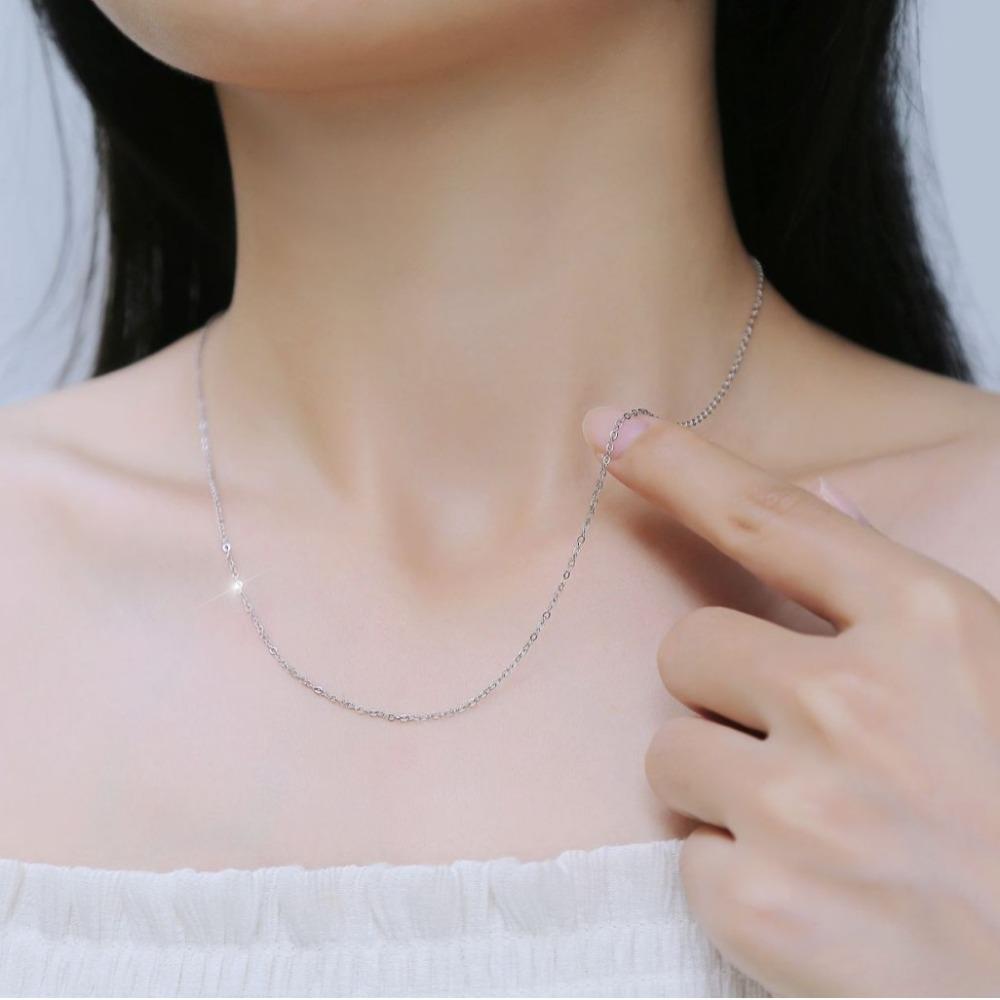 925 Sterling Silver Unisex Minimalist Chain Necklace Simple Durable Everyday Jewelry
