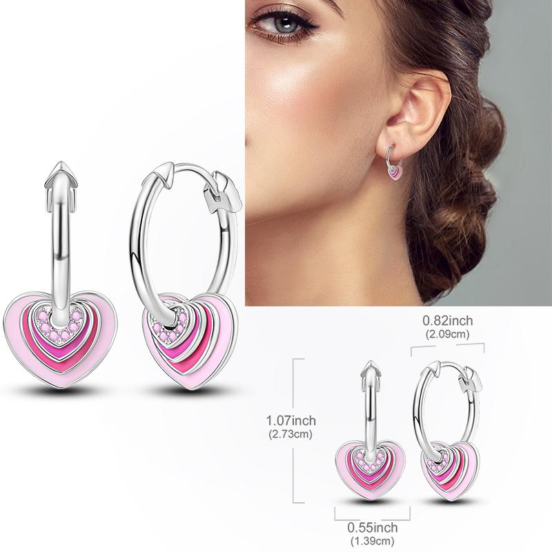 925 Silver Hoop Earring Moon Sun Earring Pendent Zircon Heart Shape Star Eardrop For Women Girl Making Jewelry