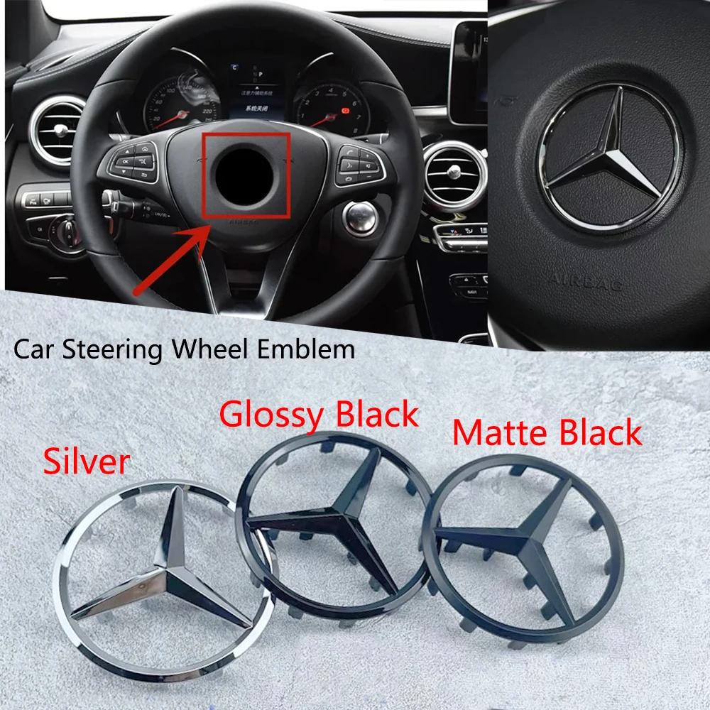 JETFE1 52mm 57mm ABS Car Steering Wheel Logo Badge Emblem Styling Accessories For Mercedes Benz C E S Series CLA CLS W212 W205 W204