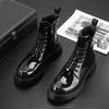 British Style Men Casual Stage Nightclub Dresses Patent Leather Boots Tide Platform Shoes Autumn Winter Boot Cowboy Ankle Botas