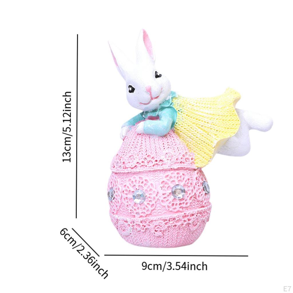 Bunny Figurine for Easter Celebration, Resin Tabletop Decoration Home And Office