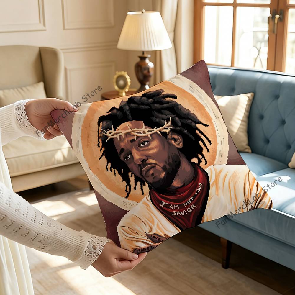 KKendrick Rapper IIamarS Pillow Covers Cartoon Sofa Decorative Home Doublesided Printing Short Plush Cute Cushion Cover