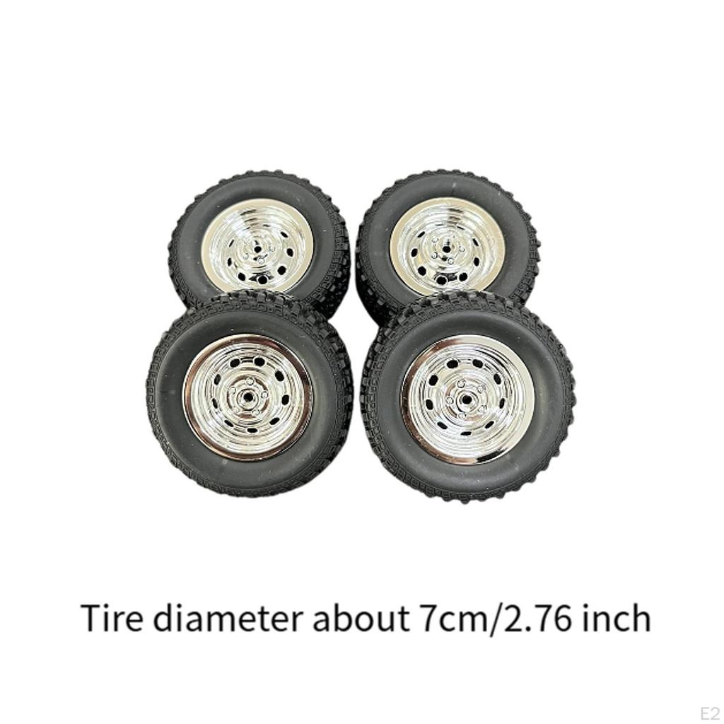 4x RC Wheels and Tires Set Replacement Part Lightweight Easy to Install Crawler Car for