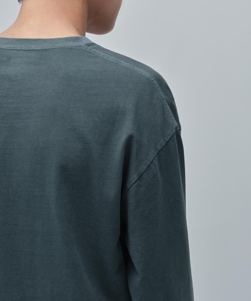 MUSINSA STANDARD Pigment Relaxed Crew Neck Long Sleeve T-Shirt [Peacock Blue]
