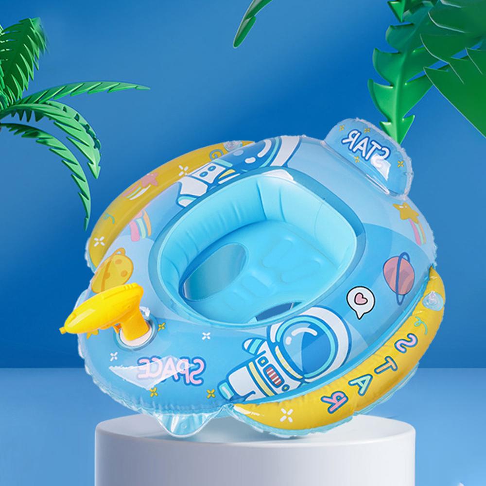 Baby learns to swim inflatable seat with handle and interactive swimming ring with water gun