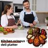 1Pc Wood Furnishings Snacks Personalized Cooked Food Platter Fun Fruit Home Decorative Octopus Shape Kitchen