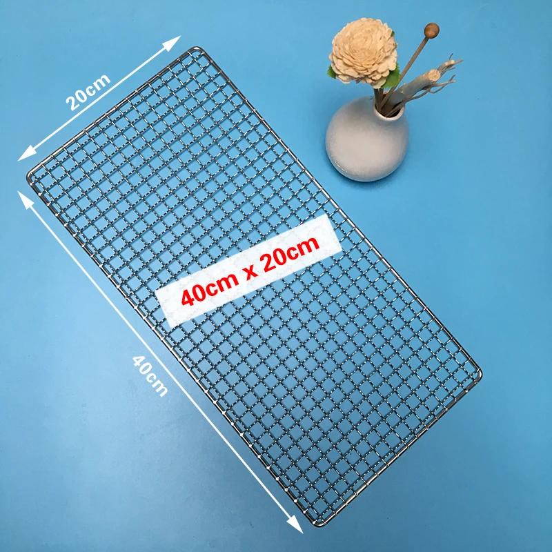 304 Edelstahlnetz BBQ-Grill Antihaft-Grillmatte Gitter rechteckig BBQ-Grill Grillnetz Grillnetz Grillwerkzeuge-B