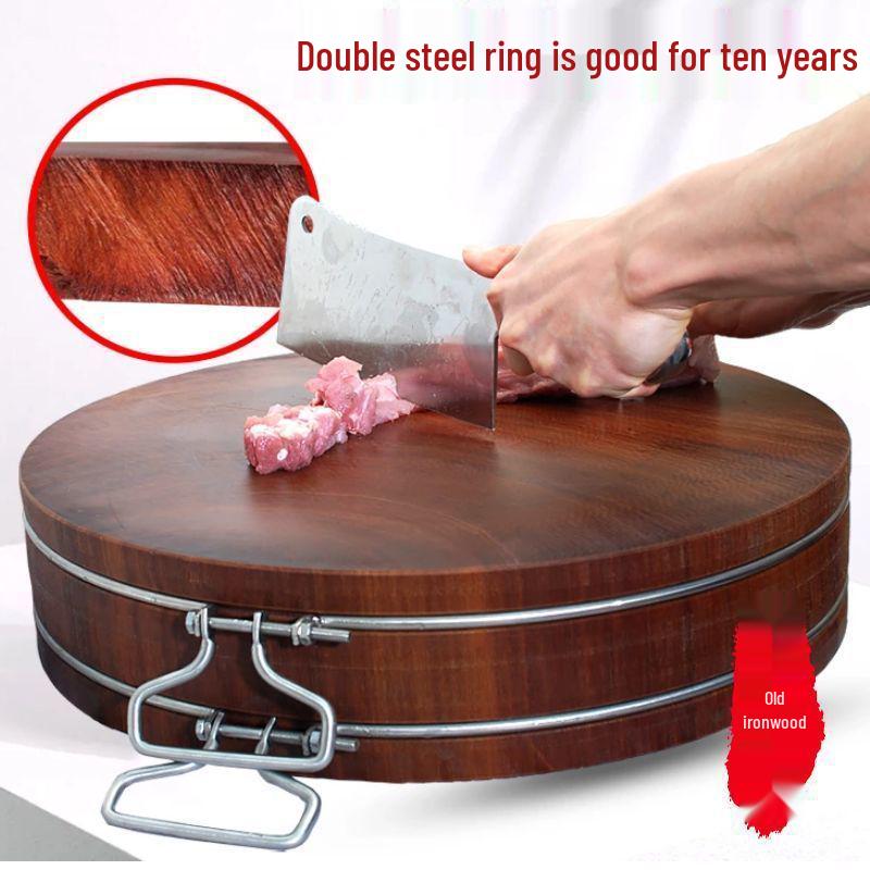 Extra Thick Ironwood Cutting Board - Solid Wood Chopping Block for Commercial and Household Use
