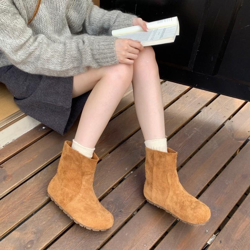 Short Boots Women's 2025 New Autumn and Winter Versatile Maillard Style Boots Korean Small Ankle Boots Show Feet Small French Thin Boots