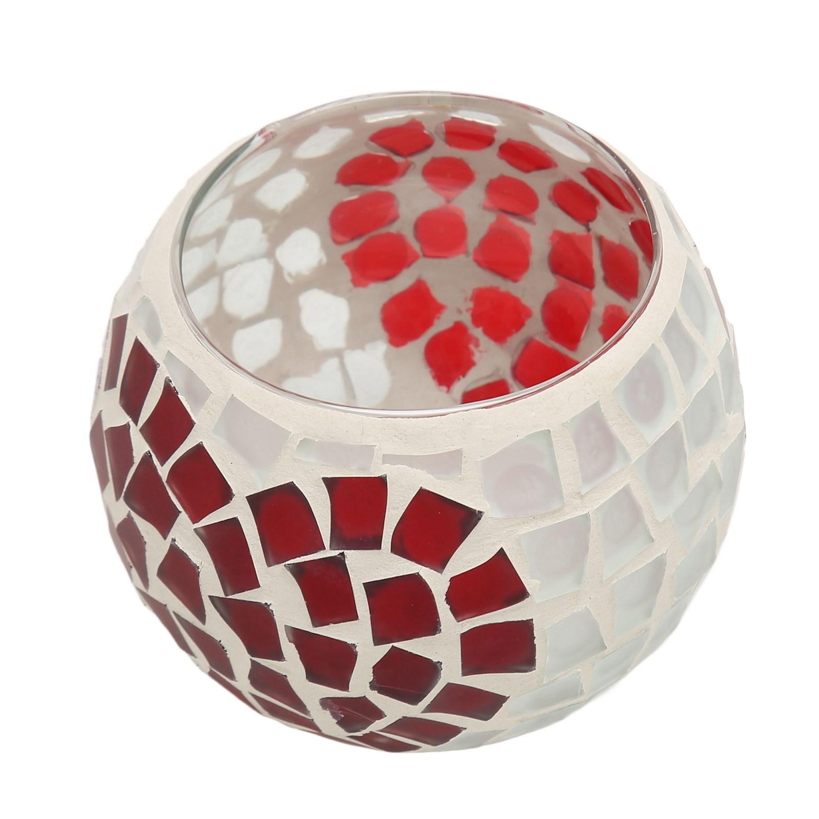 

Мозаичный подсвечник с узором в виде сердец любви, изысканный стеклянный подсвечник ручной работы для ресторанов