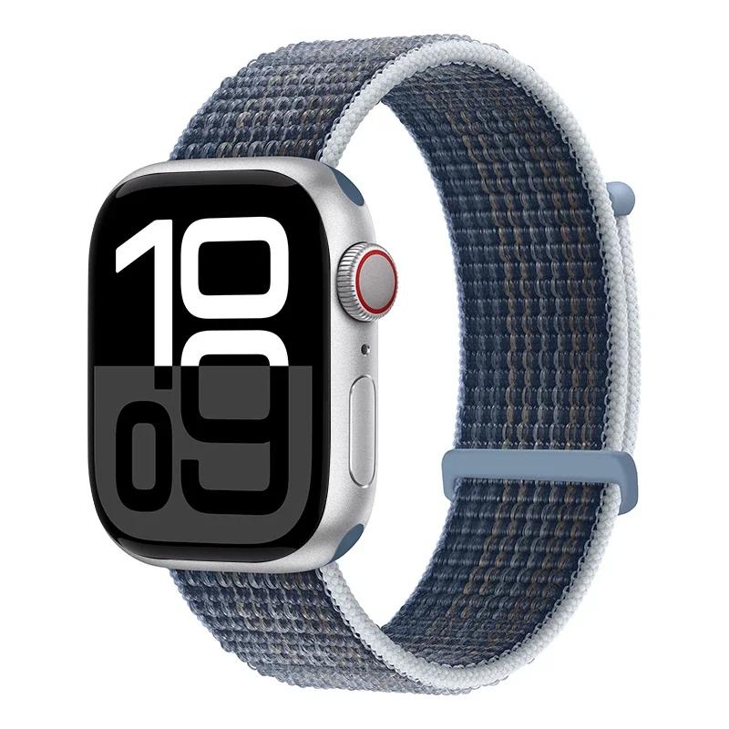 Laço de Nylon para Pulseira Apple Watch 46mm 45mm 44mm 49mm 46mm 40mm 41mm 38mm 42mm Correa Pulseira iWatch Série 6 Se 7 8 9 10 11 ultra1/2/3 pulseira