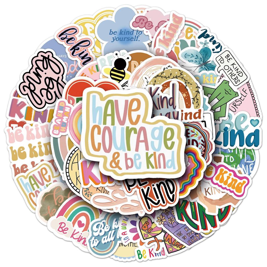 50PCS Positive Psychology Stickers: Motivational English Sentences, Waterproof Decorative Journal Stickers