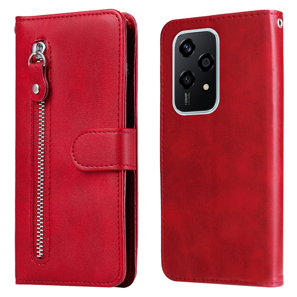 For Honor 200 Lite Case PU Leather Card Slots Zipper Pocket Phone Cover