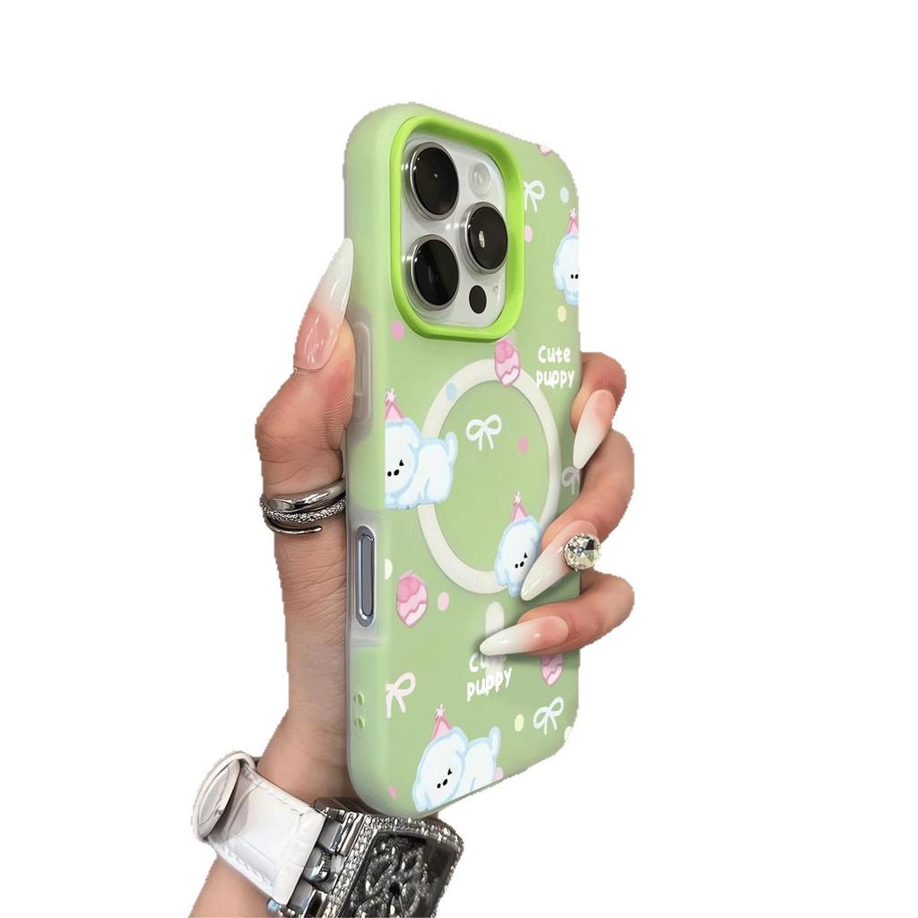 Magnetic Jelly Two-in-one Mobile Phone Case Hanging Chain Transparent Frosted Mobile Phone Case Magnetic Double-layer Mobile Phone Case