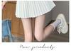 2024 Spring & Autumn White A-Line Pleated Skirt - Anti-Exposure, Short Length for Women