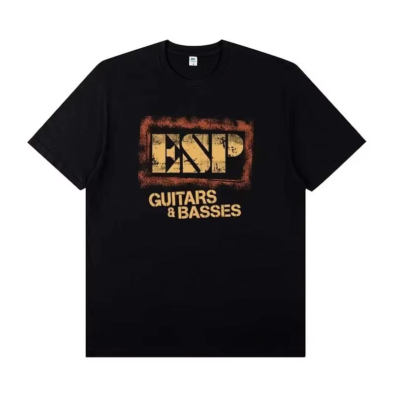 2026 ESP Electric Guitar Peripheral Print Rock Tshirt Short Sleeve Band Guitarist PerforUnisexce Shirt Ins Y2k Hot Sell