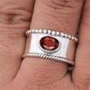 Garnet Gemstone Ring Solid 925 Sterling Silver Boho Ring Spinner Band Ring Handmade Jewelry Ring For Women Party Ring