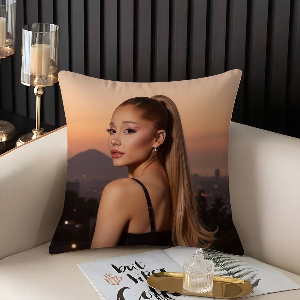 Singer A-Ariana G-Grandes Pillow Case Home Dorm Chair Back Short Plush Double-Sided Printing Office Nap Time Cushion Cover