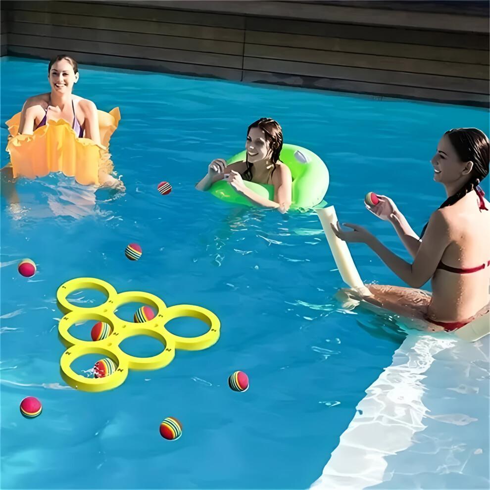 Jeux et jouets de piscine, jeu de lancer flottant pour piscine/plage d'été avec 12 balles colorées à lancer, 12 pièces (A)